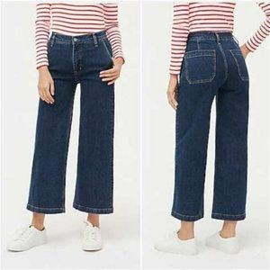 J.Crew Mercantile high waist, wide-leg crop jean, size 33, medium-dark wash